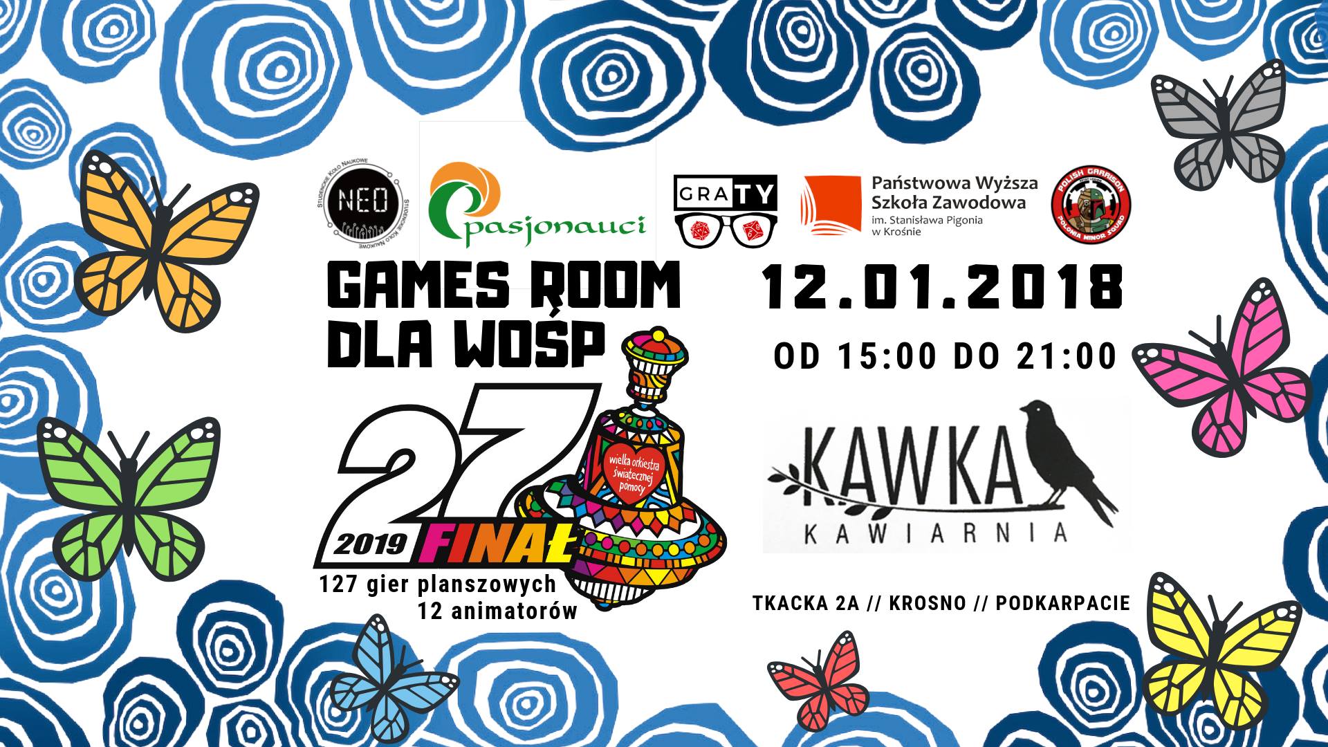Gamesroom na rzecz WOŚP GraTy Pasjonauci Kawka