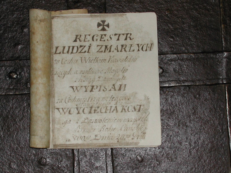 Rejestr zmarłych członków Cechu Rzemiosł w Krośnie ze zbiorów Muzeum Rzemiosła w Krośnie