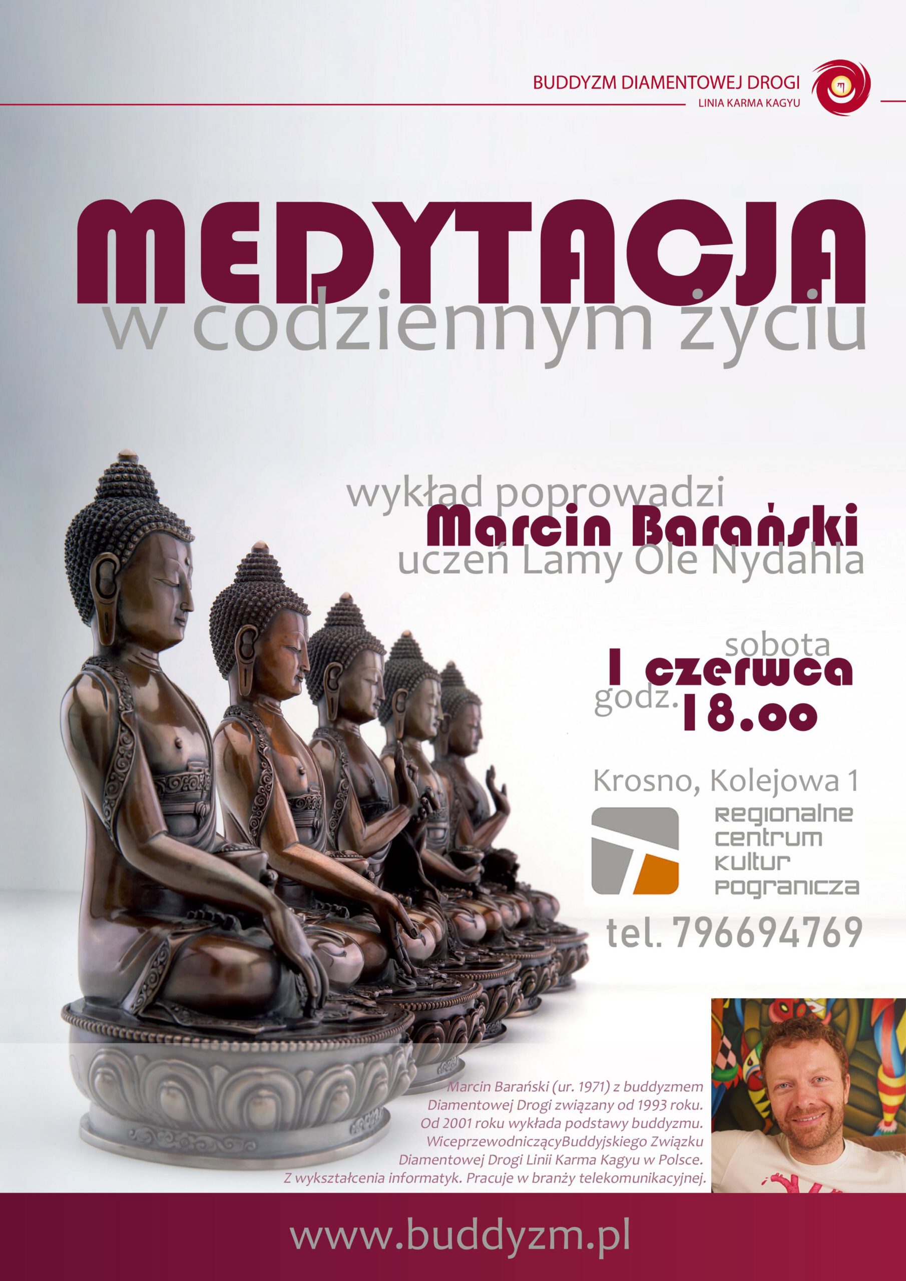 wykład “Medytacja w codziennym życiu” Marcina Barańskiego w Regionalnym Centrum Kultur Pogranicza w Krośnie