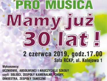 Koncert z okazji 30-lecia prywatnej szkoły muzycznej Pro Musica w Krośnie odbędzie się 2 czerwca o godz. 17.00. w Regionalnym Centrum Kultur Pogranicza w Krośnie
