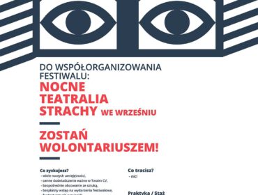 Nocne Teatralia Strachy ogłaszają nabór wolontariuszy na 12 Festiwal Sztuk Alternatywnych Nocne Teatralia Strachy 2019