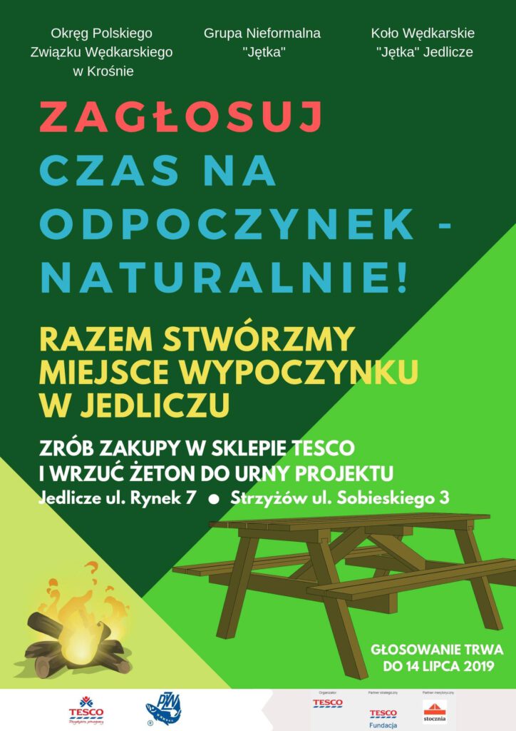 Grupa nieformalna Jętka z Jedlicza planuje stworzyć, w dolinie Jasiołki miejsce do rekreacji i odpoczynku. Ubiega się o grant fundacji Tesco