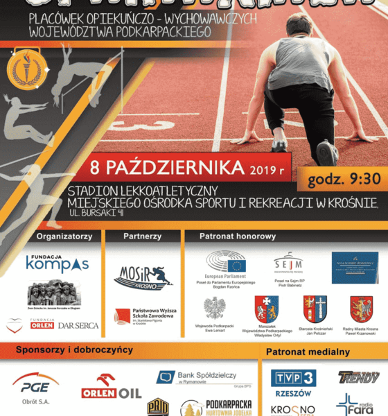 We wtorek 8 października br. na obiektach Miejskiego Ośrodka Sportu i Rekreacji w Krośnie odbędzie się Spartakiada Placówek Opiekuńczo – Wychowawczych Województwa Podkarpackiego, którego organizatorem będzie Fundacja Kompas i Dom Dziecka