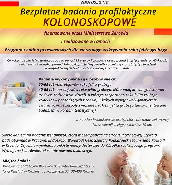 Szpital w Krośnie zaprasza na profilaktyczne badania kolonoskopowe