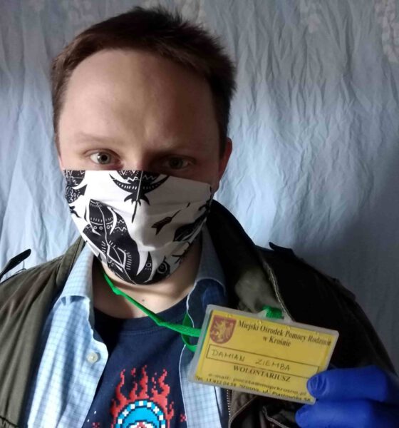 Damian "Piórko" Ziemba z ekipy GraTy, inicjator akcji "Pomoc Sąsiedzka"