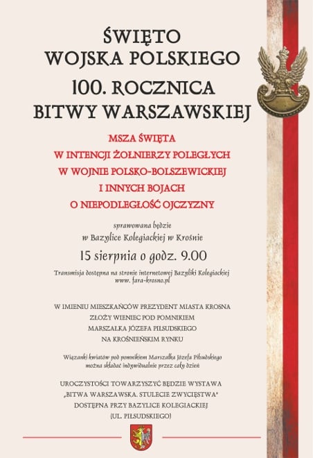Obchody 100lecia Bitwy Warszawskiej w Krośnie - 1.08.2020