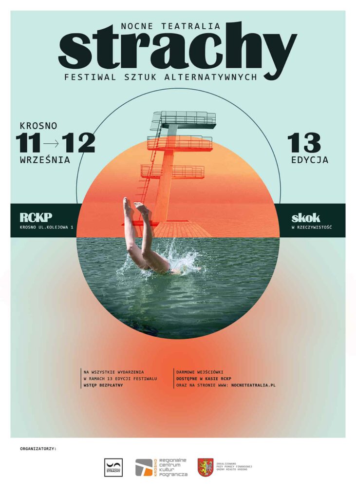 Plakat 13 edycji Festiwalu Sztuk Alternatywnych Nocne Teatralia Strachy