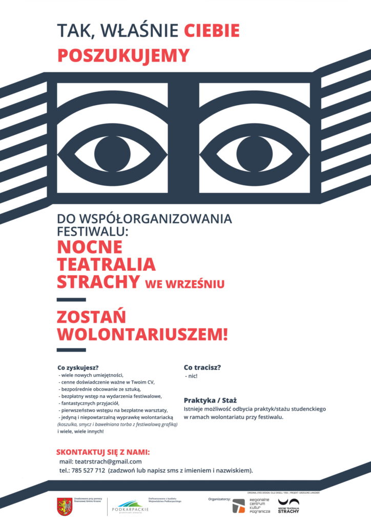 Nabór wolonatariuszy na 13 edycję Festiwalu Nocne Teatralia Strachy 2020