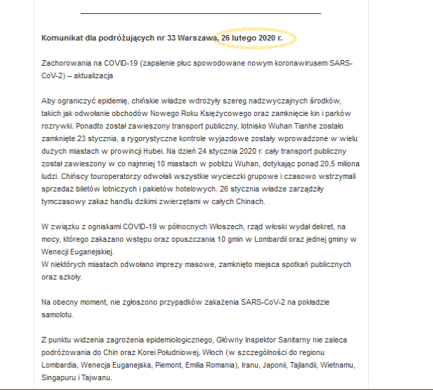Zalecenia dotyczące przeciwdziałania rozprzestrzenianiu się epidemi koronawirusa na stronie Urzędu Miasta Krosna