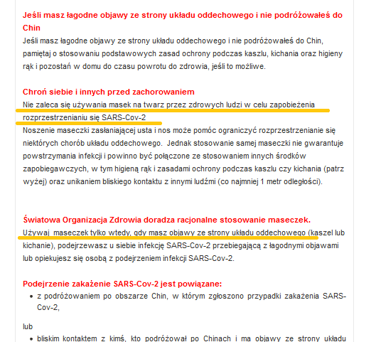 Zalecenia dotyczące przeciwdziałania rozprzestrzenianiu się epidemi koronawirusa na stronie Urzędu Miasta Krosna