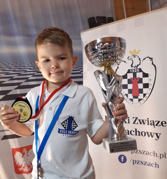 Maksymilian Wojtuń mistrz Polski w szachach do lat 6