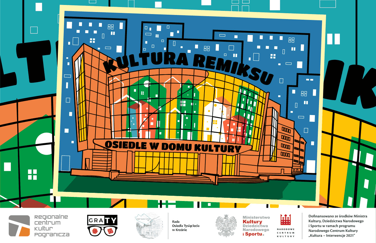 „Kultura remiksu – osiedle w Domu Kultury” to projekt skrojony na miarę potrzeb mieszkańców Osiedla Tysiąclecia oraz osób z nim związanych, okazja do spotkań i rozmów, udziału w warsztatach i wykładach,