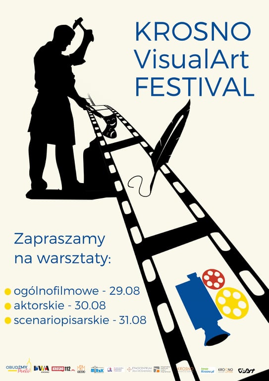 Plakat promujący VisualArt Festival w Krośnie w dniach 29-31.08.2021r.