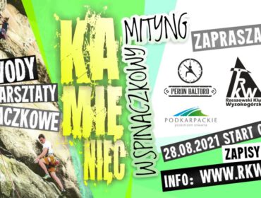 Plakat promujący Mityng Wspinaczkowy – Kamieniec 2021.08.28