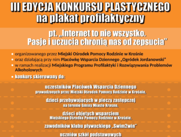 Plakat konkursu plastycznego dla dzieci organizowanego przez MOPR Krosno