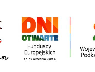 Plakat Dni Otwartych Funduszy Europejskich organizowanych razem z Etnocentrum Ziemi Krośnieńskiej i Muzeum Przemysłu Naftowego i Gazowniczego im. Ignacego Łukasiewicza w Bóbrce!