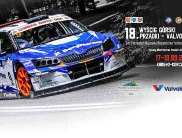 Baner reklamujący Wyścig Górski PRZĄDKI – VALVOLINE