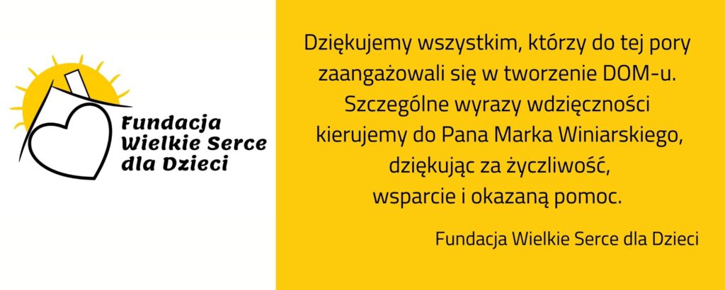 Podziękowania od Fundacji Wielkie Serce dla Dzieci