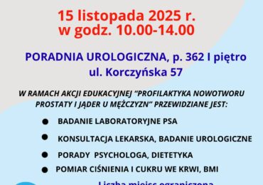 Krośnieński szpital zaprasza mężczyzn na "białą sobotę"